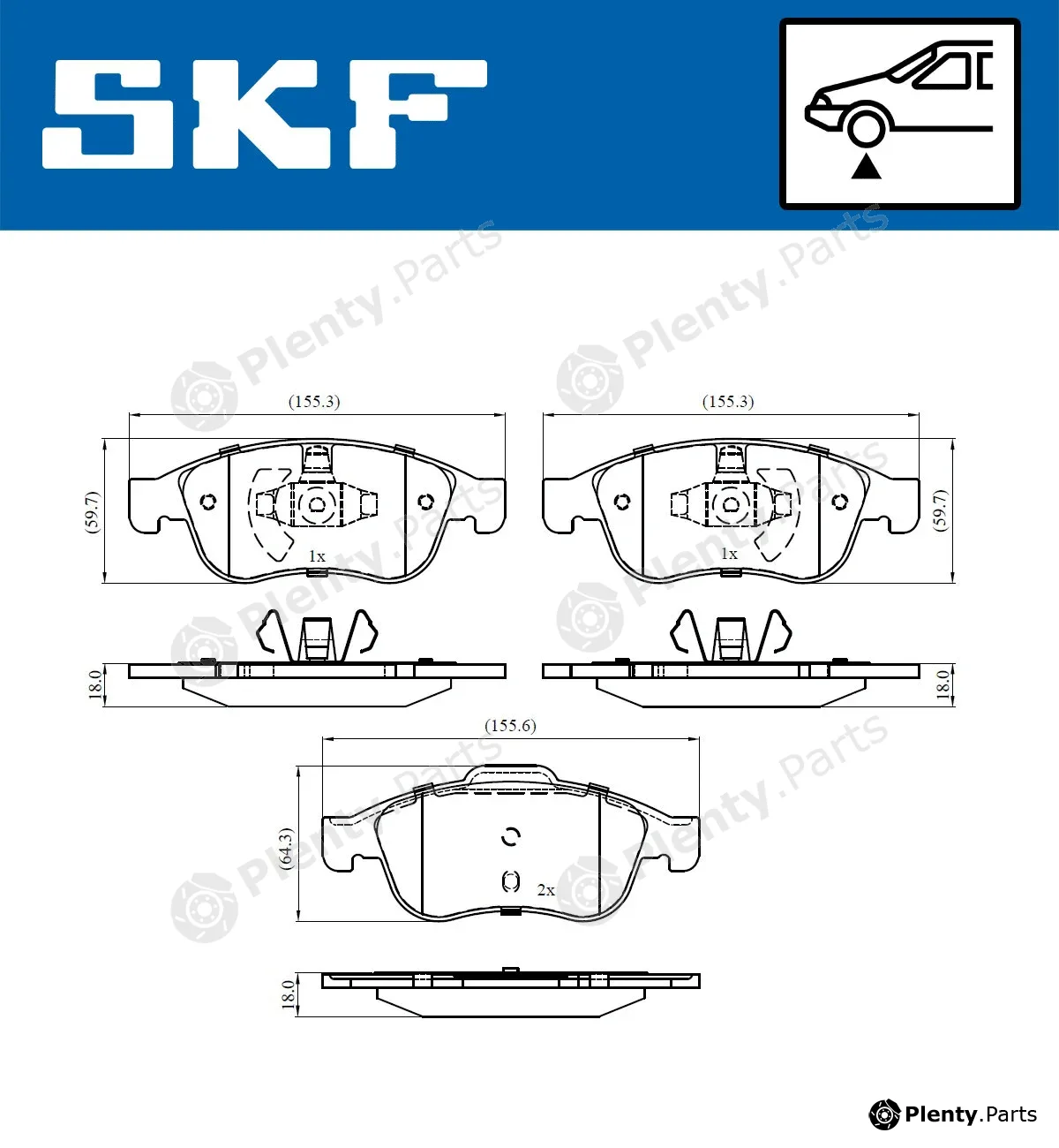 SKF VKBP80015 — Brake Pad Set, disc brake