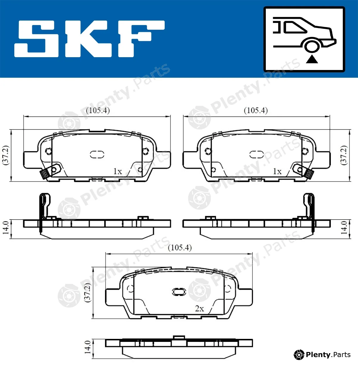 SKF VKBP90107A — Brake Pad Set, disc brake