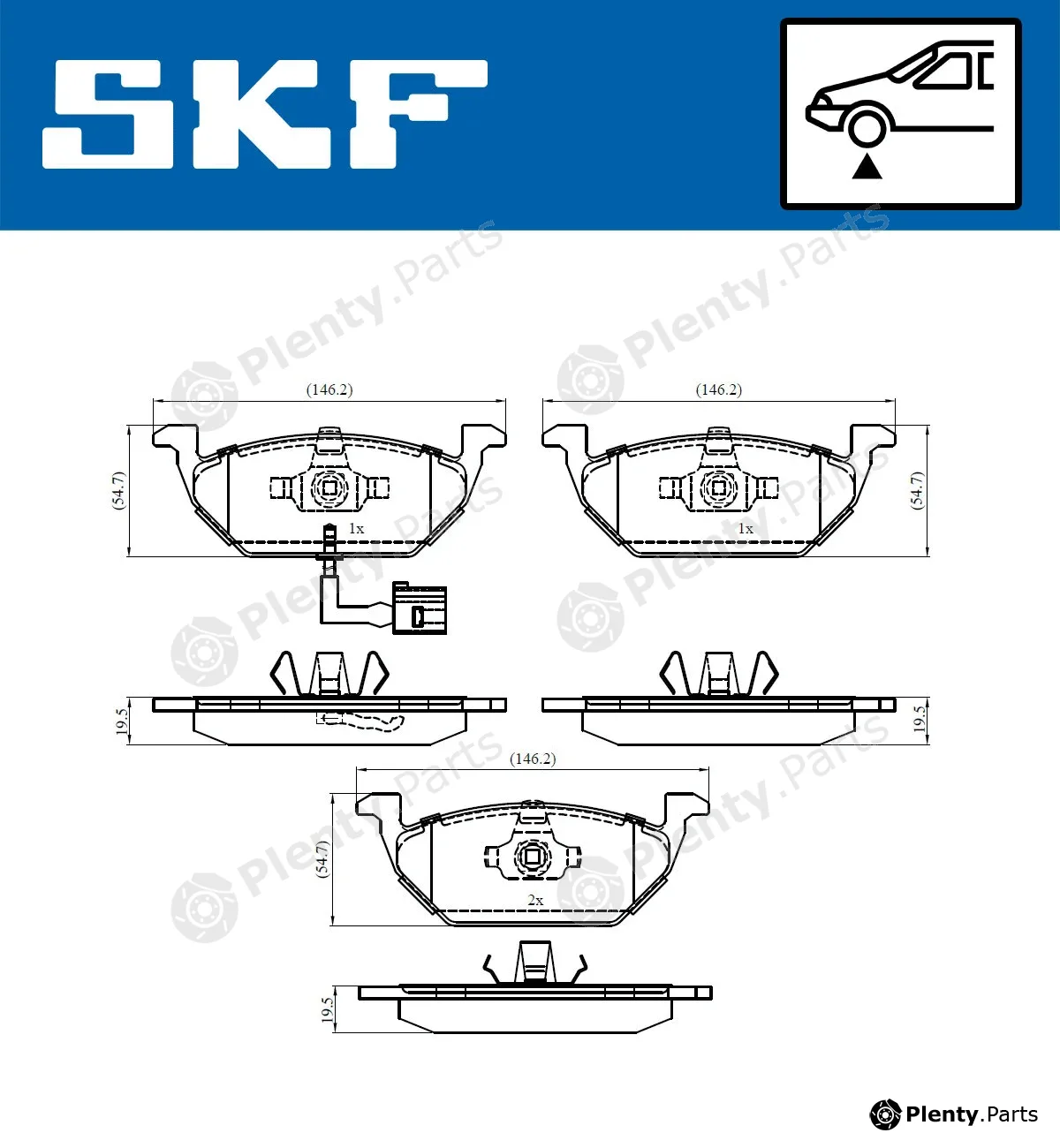 SKF VKBP80004E — Brake Pad Set, disc brake