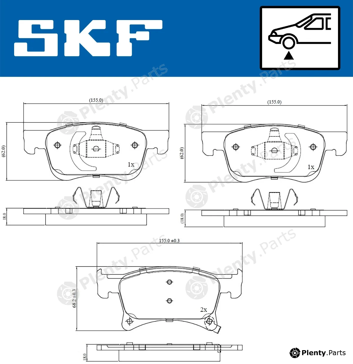 SKF VKBP80301A — Brake Pad Set, disc brake