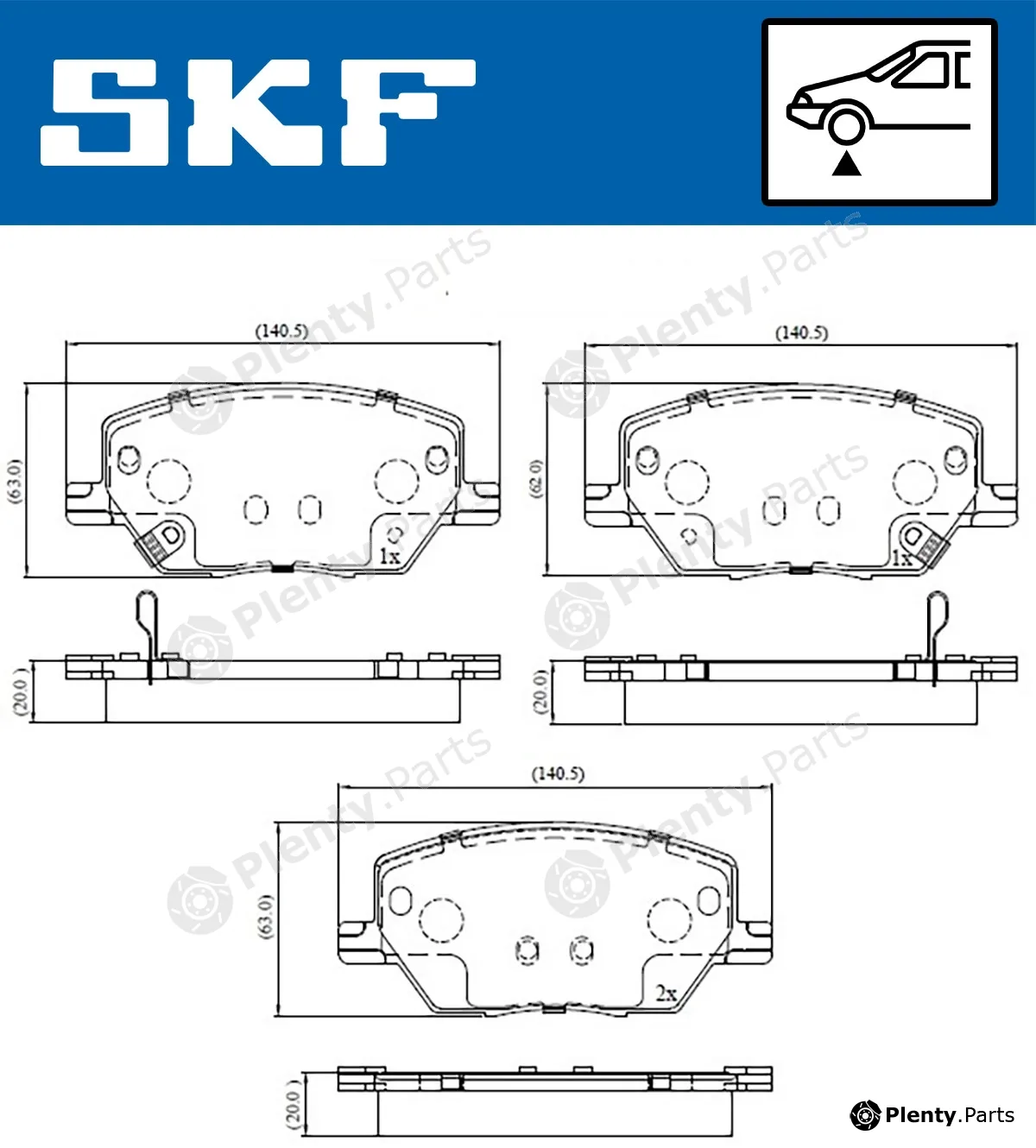 SKF VKBP80346A — Brake Pad Set, disc brake