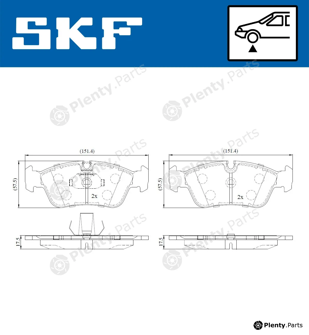 SKF VKBP80180 — Brake Pad Set, disc brake