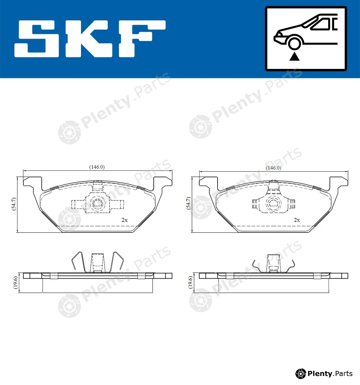 SKF VKBP80008 — Brake Pad Set, disc brake