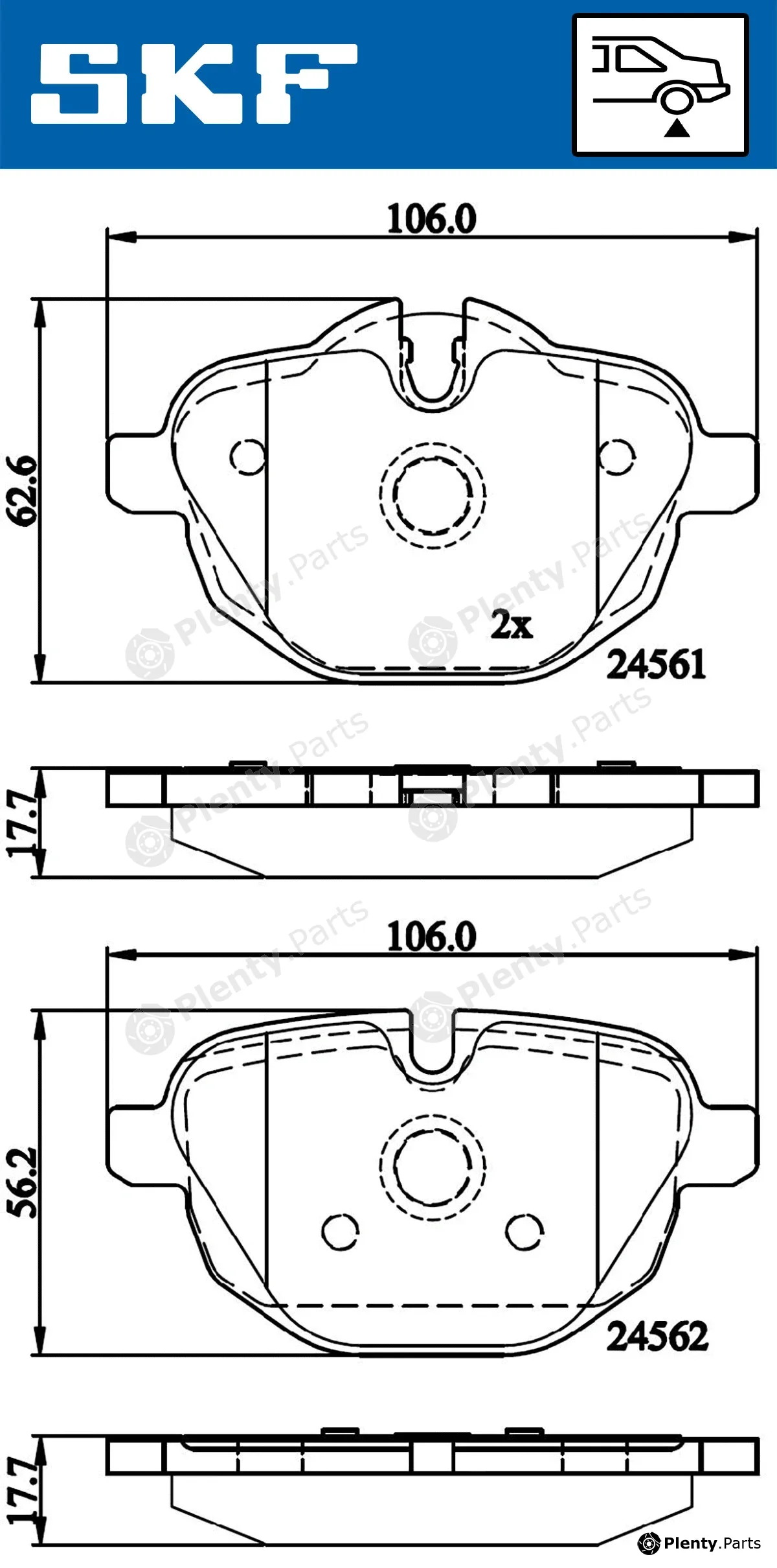SKF VKBP90075 — Brake Pad Set, disc brake