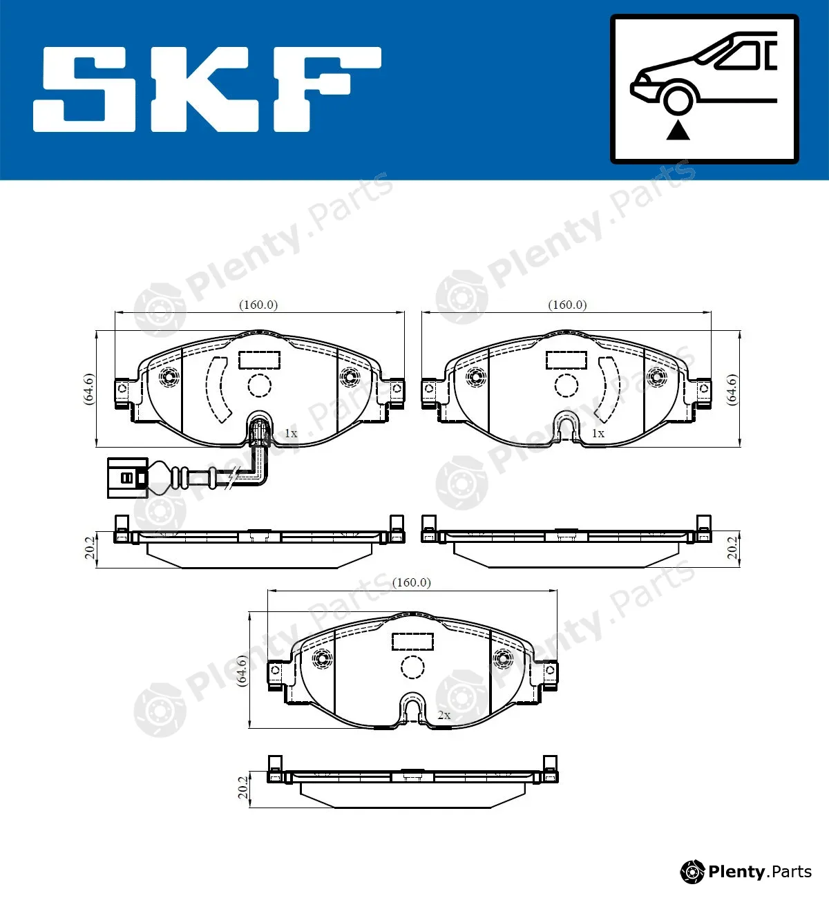 SKF VKBP80018E — Brake Pad Set, disc brake