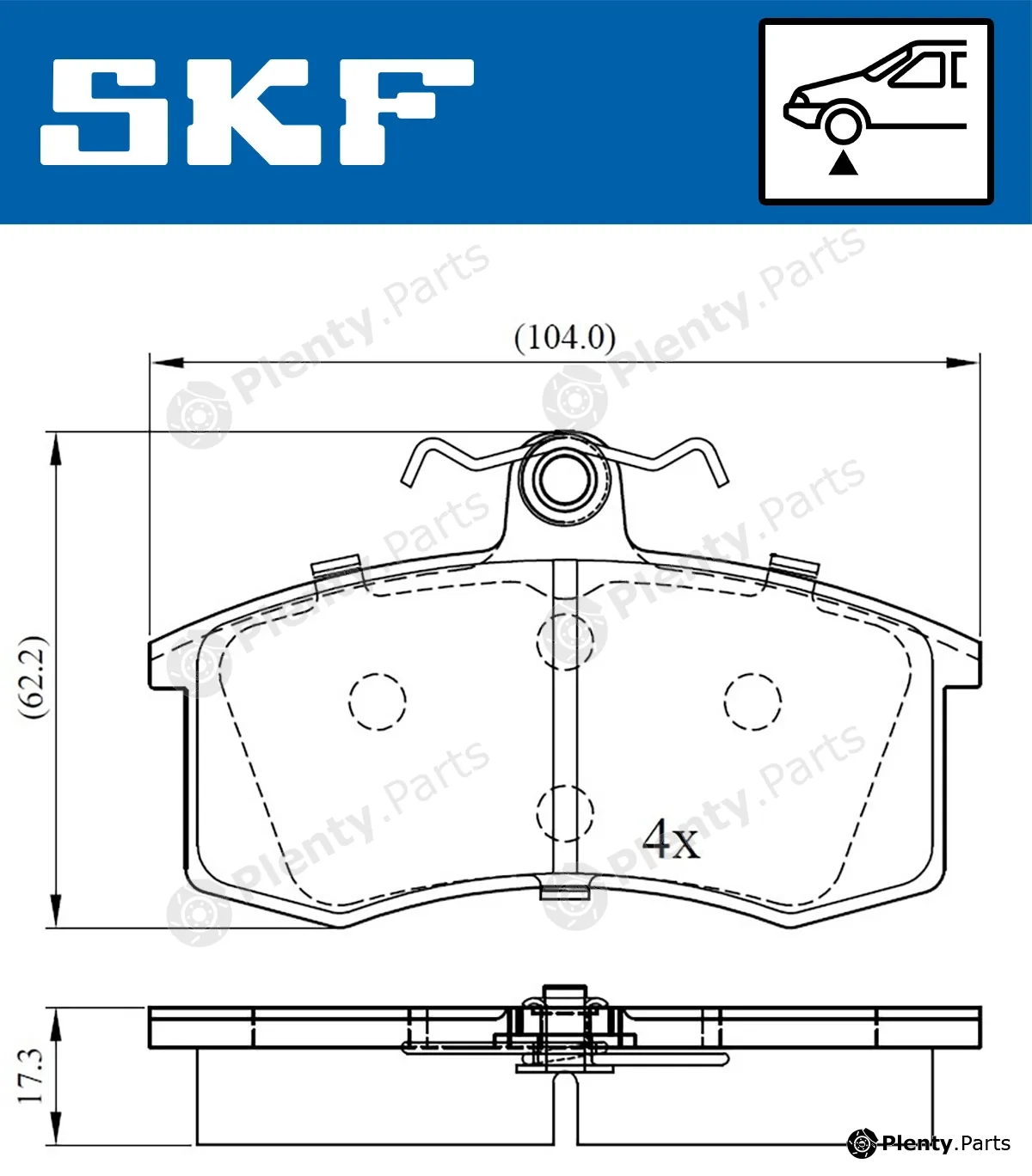 SKF VKBP80626 — Brake Pad Set, disc brake