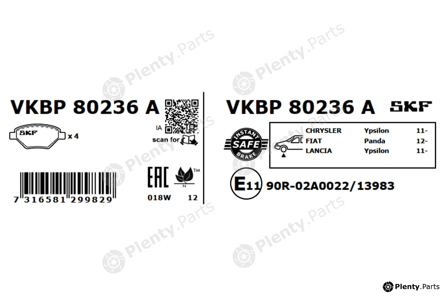 SKF VKBP80236A — Brake Pad Set, disc brake