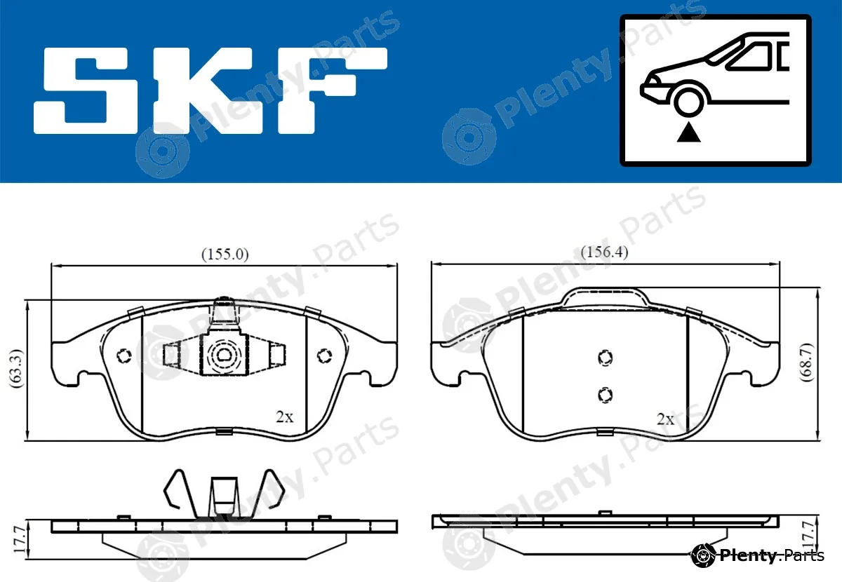 SKF VKBP80336 — Brake Pad Set, disc brake