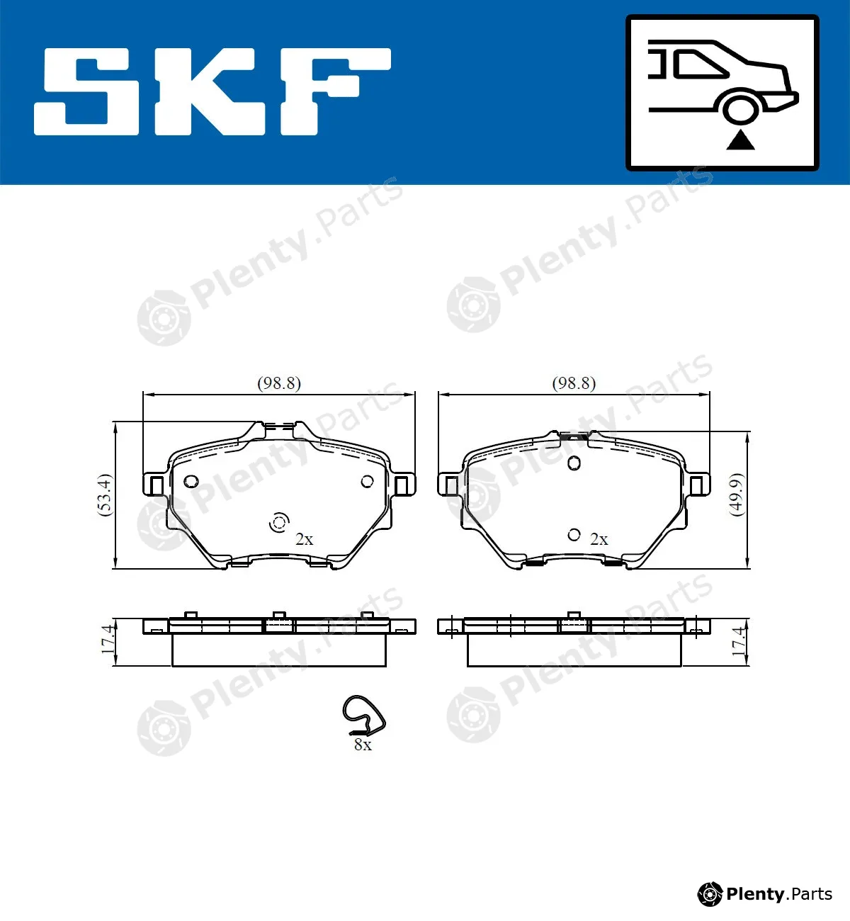 SKF VKBP90101 — Brake Pad Set, disc brake