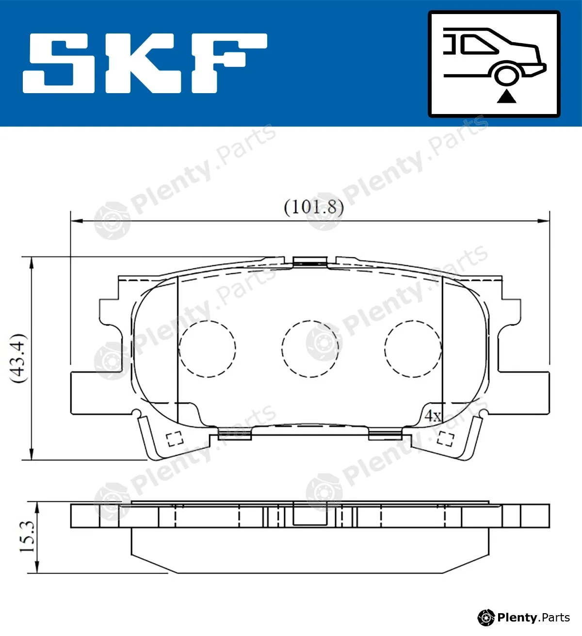 SKF VKBP90615 — Brake Pad Set, disc brake