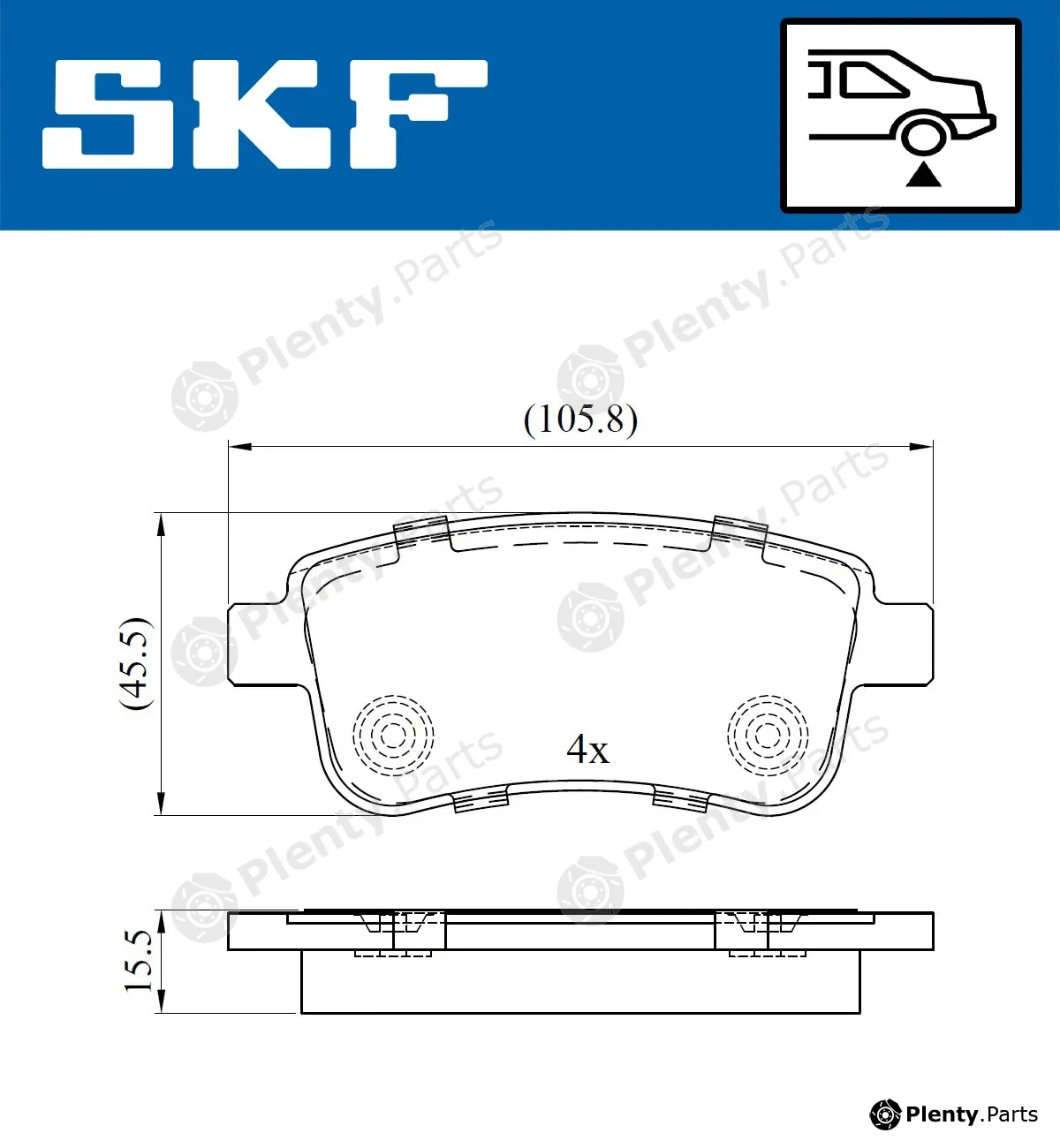 SKF VKBP90058 — Brake Pad Set, disc brake