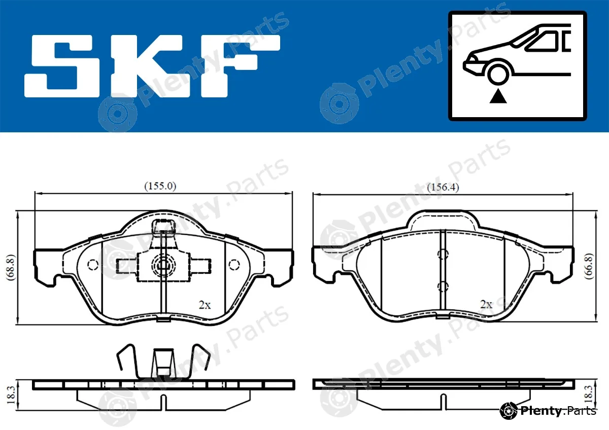 SKF VKBP80309 — Brake Pad Set, disc brake