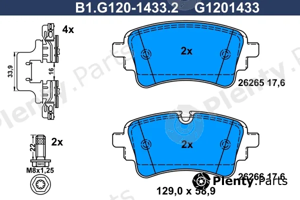 Galfer B1.G120-1433.2 — Brake Pad Set, disc brake