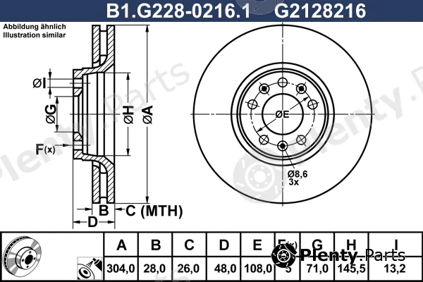 Galfer B1.G228-0216.1 — Brake Disc