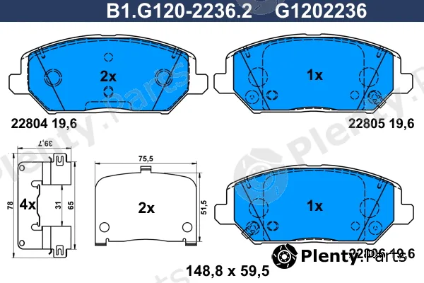 Galfer B1.G120-2236.2 — Brake Pad Set, disc brake