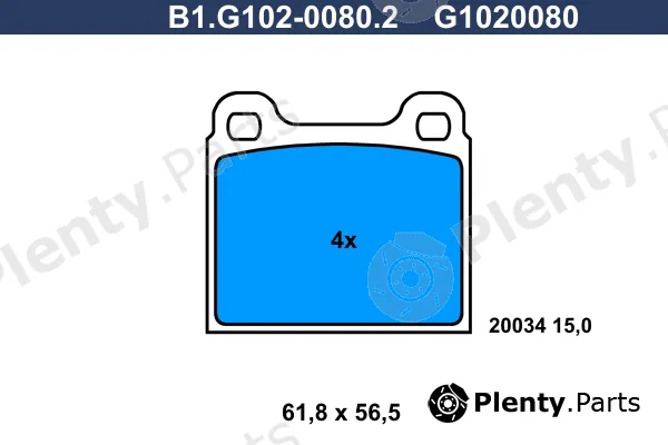 Galfer B1.G102-0080.2 — Brake Pad Set, disc brake