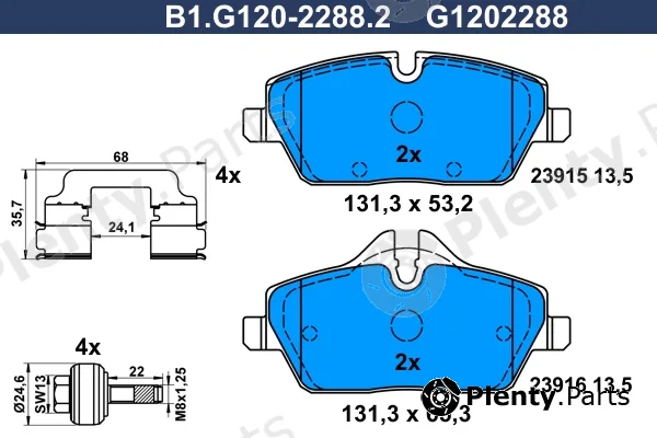 Galfer B1.G120-2288.2 — Brake Pad Set, disc brake