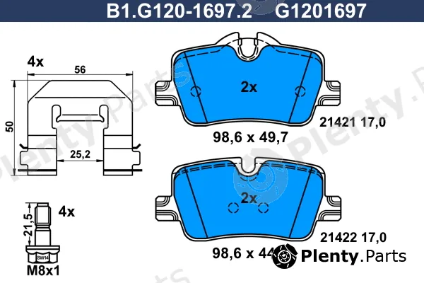 Galfer B1.G120-1697.2 — Brake Pad Set, disc brake