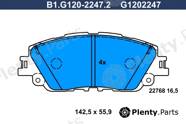 Galfer B1.G120-2247.2 — Brake Pad Set, disc brake