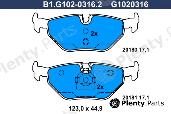 Galfer B1.G102-0316.2 — Brake Pad Set, disc brake