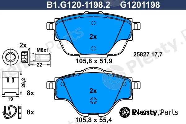 Galfer B1.G120-1198.2 — Brake Pad Set, disc brake
