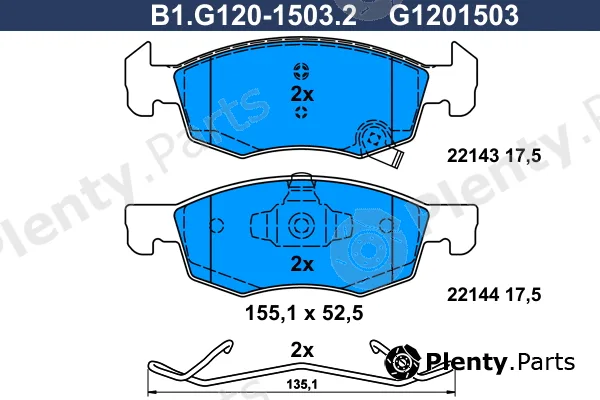 Galfer B1.G120-1503.2 — Brake Pad Set, disc brake