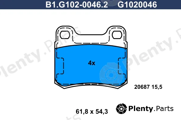 Galfer B1.G102-0046.2 — Brake Pad Set, disc brake