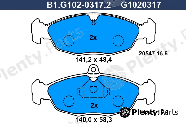 Galfer B1.G102-0317.2 — Brake Pad Set, disc brake