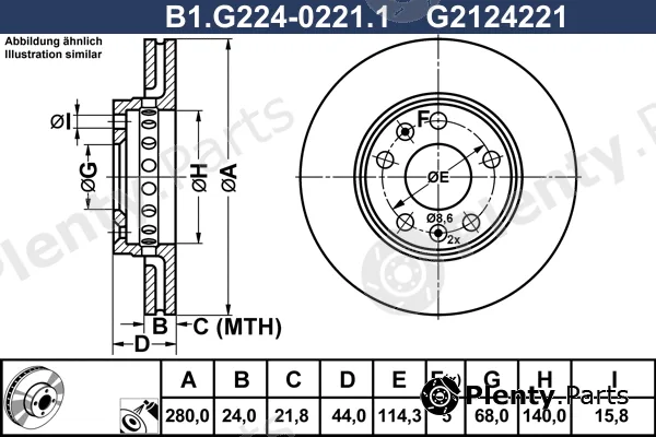 Galfer B1.G224-0221.1 — Brake Disc