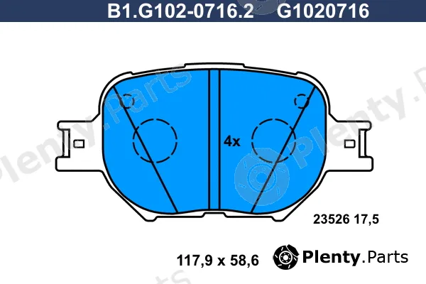 Galfer B1.G102-0716.2 — Brake Pad Set, disc brake
