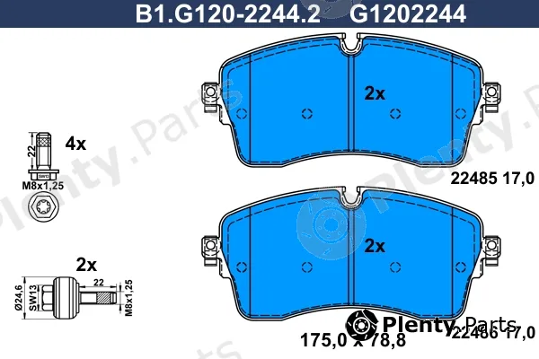 Galfer B1.G120-2244.2 — Brake Pad Set, disc brake