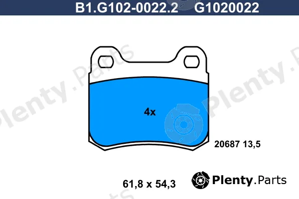 Galfer B1.G102-0022.2 — Brake Pad Set, disc brake