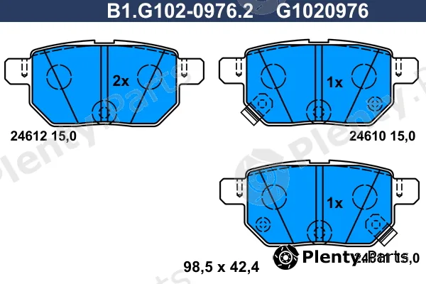 Galfer B1.G102-0976.2 — Brake Pad Set, disc brake