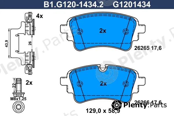 Galfer B1.G120-1434.2 — Brake Pad Set, disc brake
