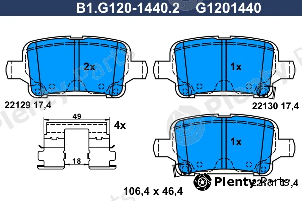 Galfer B1.G120-1440.2 — Brake Pad Set, disc brake