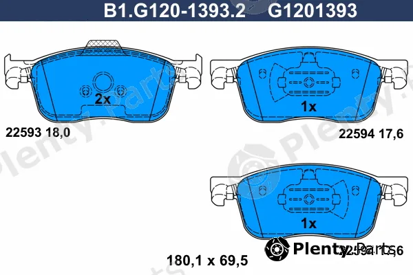 Galfer B1.G120-1393.2 — Brake Pad Set, disc brake