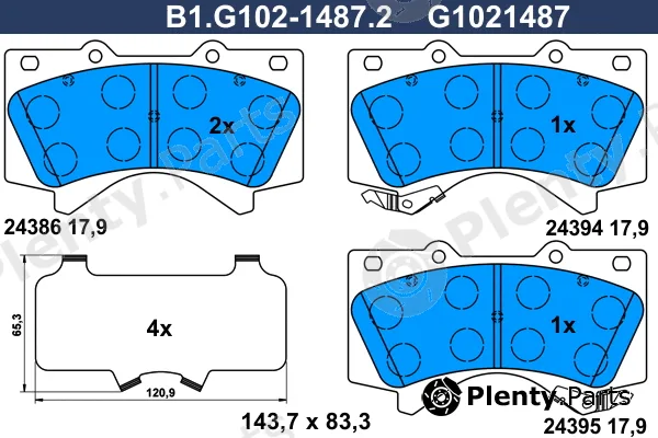 Galfer B1.G102-1487.2 — Brake Pad Set, disc brake