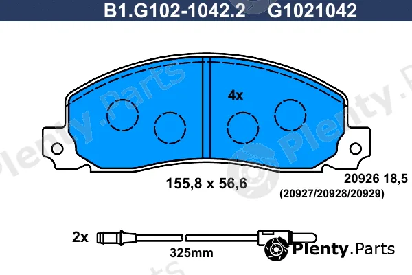 Galfer B1.G102-1042.2 — Brake Pad Set, disc brake