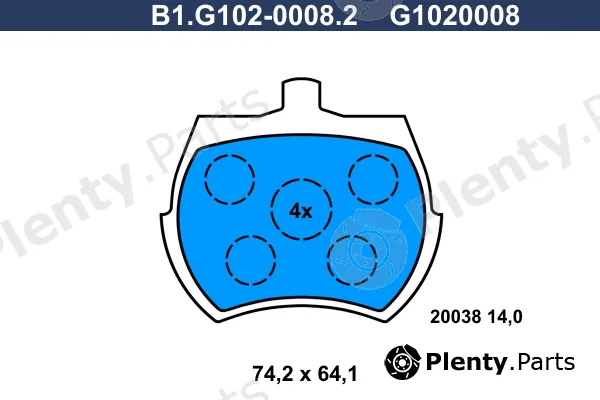 Galfer B1.G102-0008.2 — Brake Pad Set, disc brake