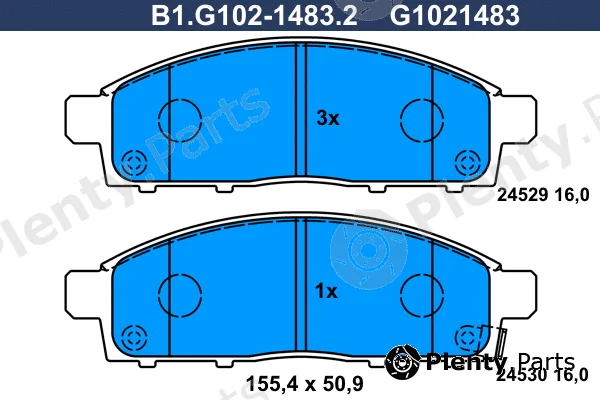 Galfer B1.G102-1483.2 — Brake Pad Set, disc brake