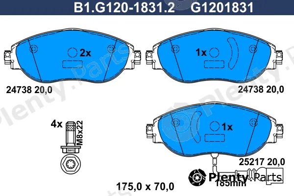 Galfer B1.G120-1831.2 — Brake Pad Set, disc brake