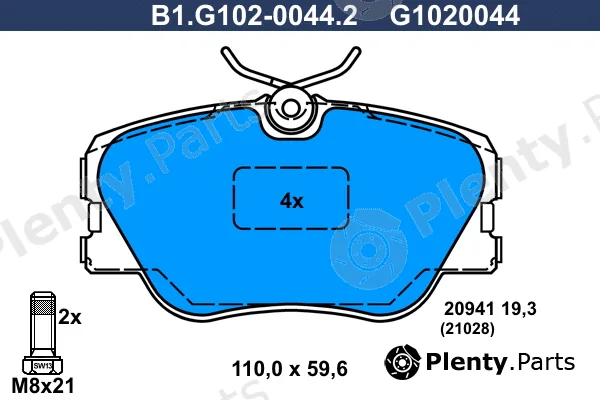 Galfer B1.G102-0044.2 — Brake Pad Set, disc brake