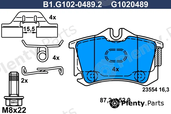 Galfer B1.G102-0489.2 — Brake Pad Set, disc brake