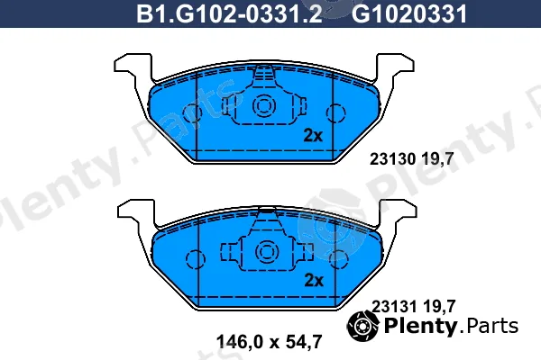 Galfer B1.G102-0331.2 — Brake Pad Set, disc brake