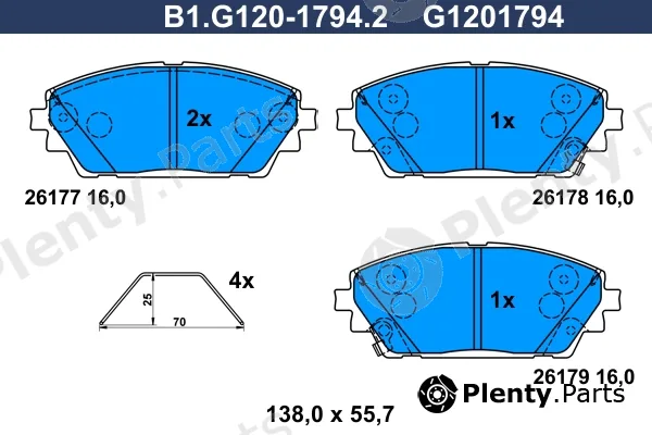 Galfer B1.G120-1794.2 — Brake Pad Set, disc brake