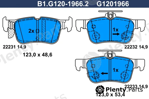 Galfer B1.G120-1966.2 — Brake Pad Set, disc brake