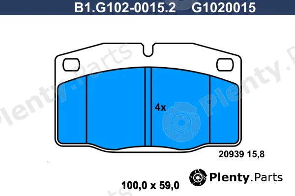 Galfer B1.G102-0015.2 — Brake Pad Set, disc brake