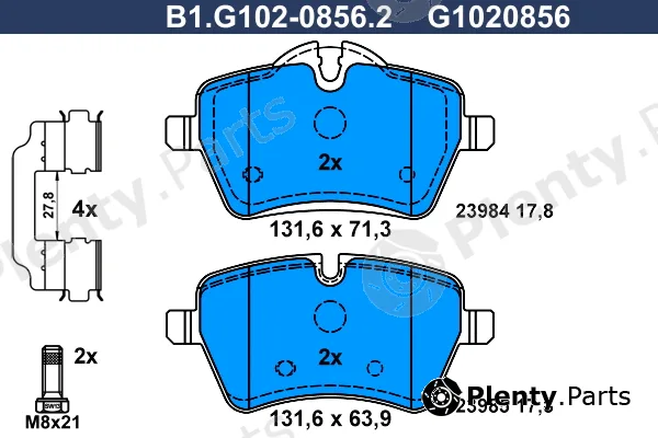 Galfer B1.G102-0856.2 — Brake Pad Set, disc brake