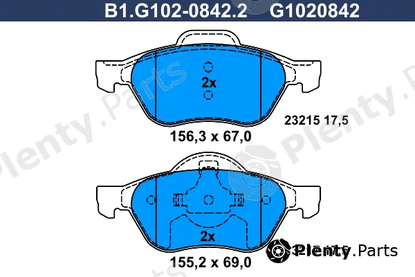 Galfer B1.G102-0842.2 — Brake Pad Set, disc brake