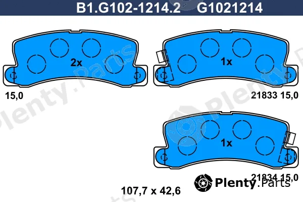 Galfer B1.G102-1214.2 — Brake Pad Set, disc brake